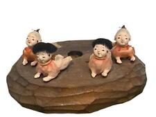 Japan Vtg Ichimatsu Crawling Baby 4 Miniature Doll Set Haihai Gosho OOAK Asian picture
