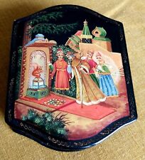 Vintage Hand Painted Signed Russian Fedoskino Lacquer Trinket Box picture