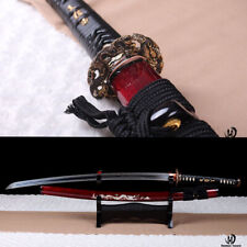 Shihozume Clay Tempered Japanese Katana Samurai Sword Full Tang Real Shell Saya picture