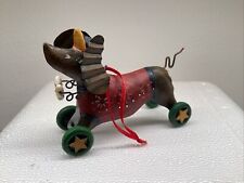 Vintage Pierced Tin Christmas Ornament Decoration Weiner Dog picture