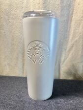Starbucks White Shimmer Stainless Steel Tumbler w/ Lid 16 oz NWT But Slight Issu picture
