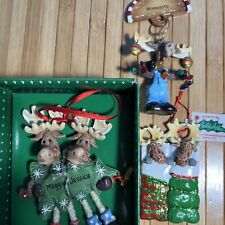 Kurt Adler 🫎 moose Western Theme Christmas Ornaments Lot 3 w/ Tags picture