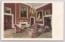 Washington DC White Huuse Red Room with Portraits Undivided Back Postcard picture