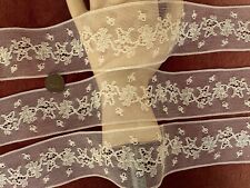 Antique Vintage Lace- SUPERB WIDE DAINTY ETHEREAL SILK FRENCH NET LACE  *DOLLS picture
