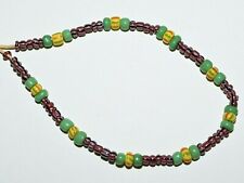 Antique European Small Assorted Glass Spacer Beads W Stripes African Trade Beads picture