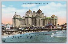 Traymore Hotel Atlantic City New Jersey NJ Beach Scene and Swimmers Postcard picture