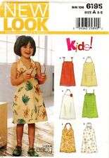 New Look 6195 Little Girl Halter Strappy Sundress Pattern Sizes 3 - 8 UNCUT picture