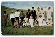 c1910's A North Dakota Sunday School Picnic Old Photo Kids & Young View Postcard picture