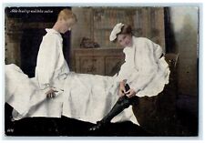 c1905 Man On Bed Able To Sit Up And Take Notice Unposted Antique Postcard picture