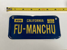 VTG Antique 1978 Fu Manchu Bicycle License Plate California 2001 Mini Miniature picture