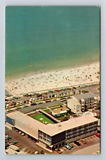 Clearwater Beach FL-Florida Aegean Sands Hotel Aerial Beach Vintage Postcard picture