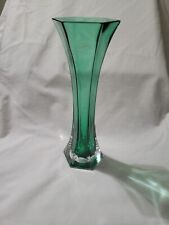 Royal Gallery Emerald Green Crystal Bud Vase Italy 10 1/2 Inches picture