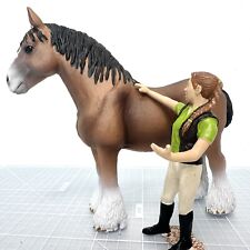 Schleich Clydesdale Horse And Woman Trainer Farm Animals Equestrian Figures Lot picture