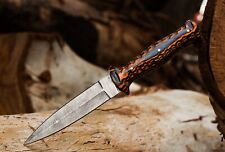 9' Damascus knife Hunting Survival camping dagger Fixed boot Blade throwing x-31 picture