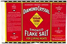 Scarce 10lbs. Diamond Crystal Smoked Flake Salt Sugar Cure Paper Label c1920's picture
