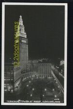 Rppc Terminal Tower At Night Cleveland Oh Ohio Four Roses Whiskey More Old Real picture