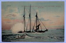 1910 MA Postcard Salisbury Beach Schooner Jennie M Carter Life Savers to Rescue picture