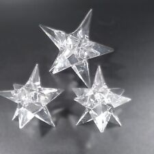 3 Vintage Rosenthal 9 Star Crystal Candle Holders 2 Small 1.5