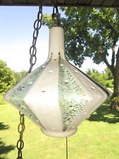 Mid Century Modern Swag lamp Pierced pottery Vintage Retro Hanging Light picture