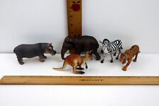 Schleich Wild Safari Animal Lot of 5 -Hippopotamus,Elephant,Zebra,Tiger,Kangaroo picture