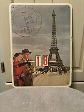 Vintage Cavallini Travel Poster Paris Eiffel Tower Perpetual Calendar picture