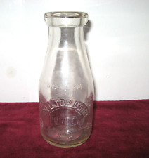 Vintage Milk Bottle 1 Pint Hill Top Dairy W C H O picture