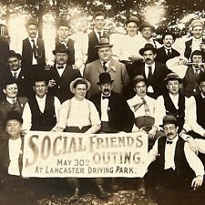Antique Cabinet Card Group Photograph Men Social Friends Outing Lancaster PA? picture