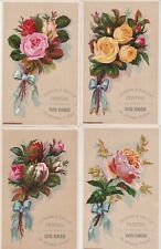 SUPER Set 4 LG Victorian Trade Cards - Roses Painters Wallpaper Grand Rapids MI picture