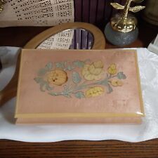 Vtg Reuge Wood Inlay Swiss Music Box Trinket - Made in Italy ♫ Plays Edelweiss ♫ picture