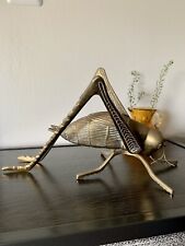 Vintage Giant Solid Brass Grasshopper or Cricket Paperweight Decorative Piece picture