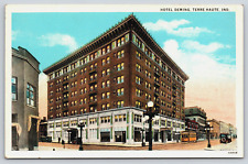 Original Old Vintage Antique Postcard Hotel Deming Building Terre Haute Indiana picture
