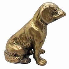 Vintage Solid Brass Sitting Dog Figurine Action Industries Cheswick Pa  picture