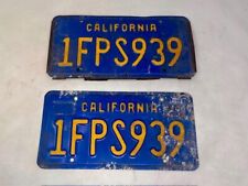 Pair of 1982 California Blue License Plates--Good Condition DMV Clear--