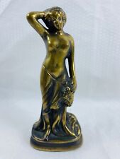 Vtg. Brass Partially Nude Women with Grapes - 6