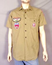vintage 50s 60s BSA Boy Scouts Loop Collar Shirt RARE Patches Nampa-TSI Flap L picture