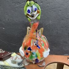 vintage large murano glass italy figural clown liquor decanter Bottle picture