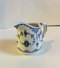 Vintage Furnivals Ironstone Denmark Blue & White Flower Creamer / Milk Jar picture