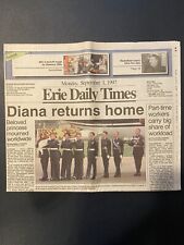 Vintage Newspaper Princess Diana Returns Home Erie PA September 1 1997 picture