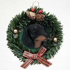 Wreath Xmas Ornament DACHSHUND BLACK Dog Breed Christmas Ornament picture