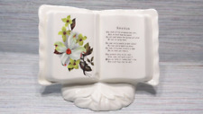 Vintage 'Life's Time' Poem/Verse Ceramic Flower in the Shape of an Open Book picture