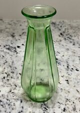 Vintage Green Uranium Glass  9 Inch Vase picture