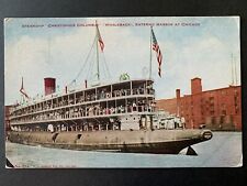 Postcard Chicago IL - c1900s Whaleback Passenger Steam Ship Christopher Columbus picture