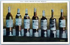 Postcard Your Choice In Old Mexico Liquor Bottles Whiskey Cognac P8L picture