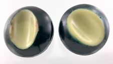 Vintage Molded Plastic Black Garment Button 1.1in Set of 2 Relief Pattern 213B picture