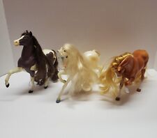 Vintage 1990s Breyer Horse Toy Figurine Lot Of 3 Spotted Tan & White W Blue Star picture