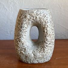 Small Brutalist MCM Lava Texture Ceramic Vase. 4.75” picture
