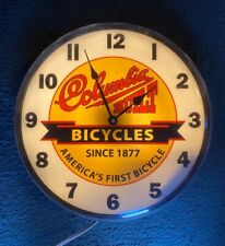 MINT COLUMBIA BICYCLES LIGHTED ADVERTISING 'BUBBLE CLOCK' RECENT MFG WORKS PERF picture
