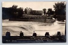 RPPC Mill Dam Water Flowing NORFOLK Nebraska ANTIQUE Photo Postcard picture