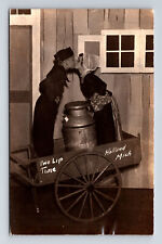 c1937 RPPC Two Lip Time Boy Girl Kiss Dutch Dress Holland Michigan MI Postcard picture