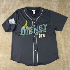 Walt Disney World Baseball Jersey L Embroidered Gray Dual Sided 1971 Adult picture